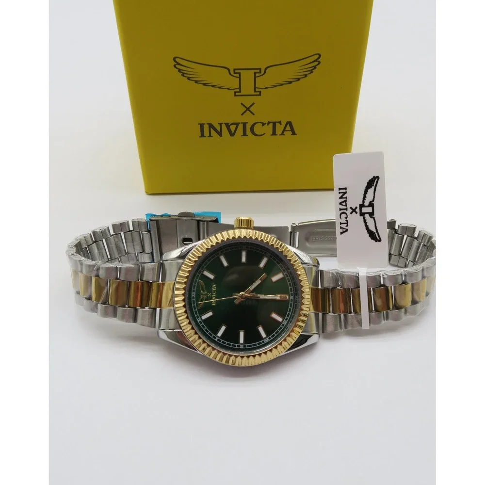 Invicta Specialty I Mens Watch 40mm Green Dial Two Tone Gold Steel 69012  New